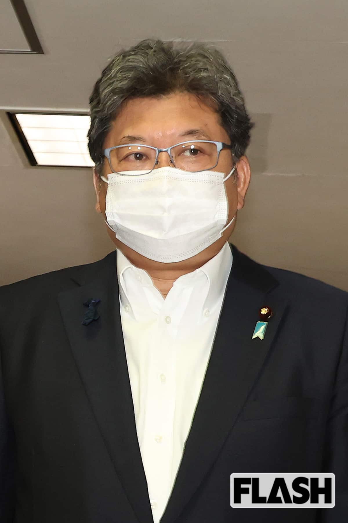 教団施設を訪れていた萩生田氏