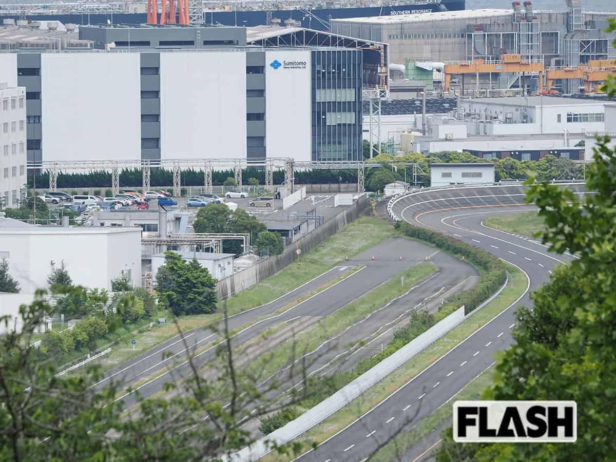 追浜工場のテストコース（写真・梅基展央）