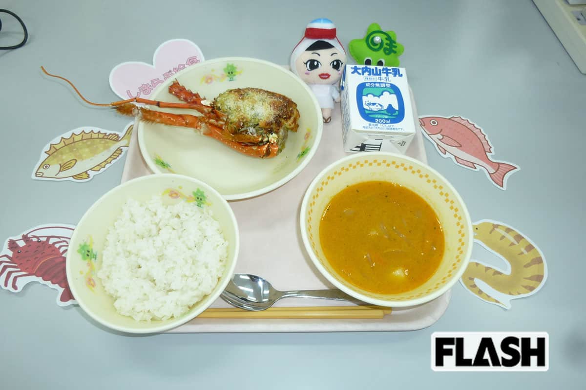 志摩市では特別予算をつけ、地元産の高級食材を提供。自慢の伊勢エビだけでなく、近海で獲れた魚のアラから仕立てた濃厚なスープも