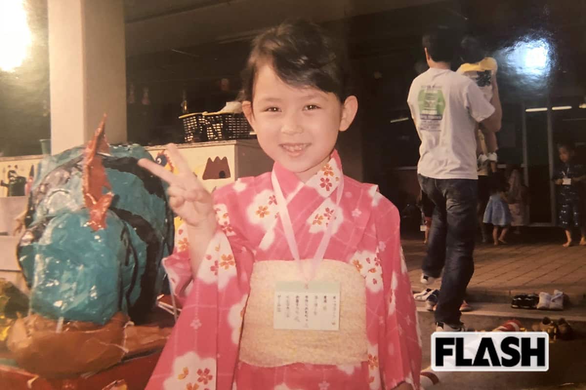 キッズモデルとして活躍していた5歳のときに、保育園の夏祭りで。愛らしい笑顔は、今もそのまま（畑芽育）