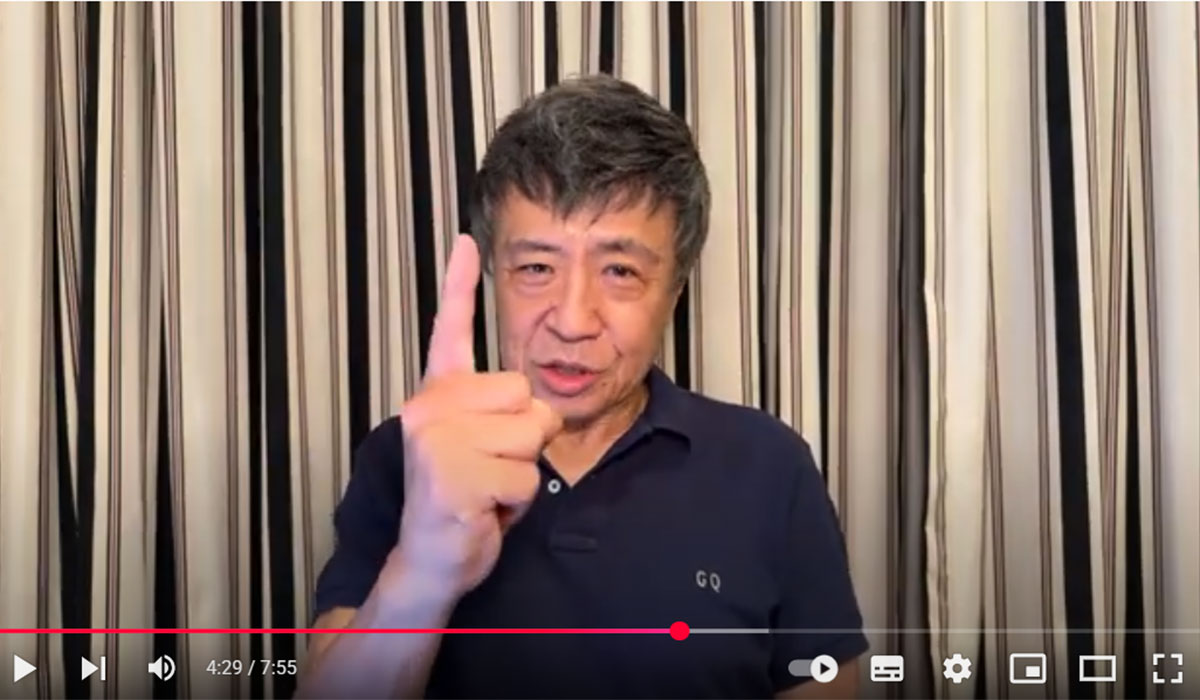 選挙速報を受けて動画を配信した世良公則（7月21日投稿のYouTube「世良公則 公式チャンネル」より）