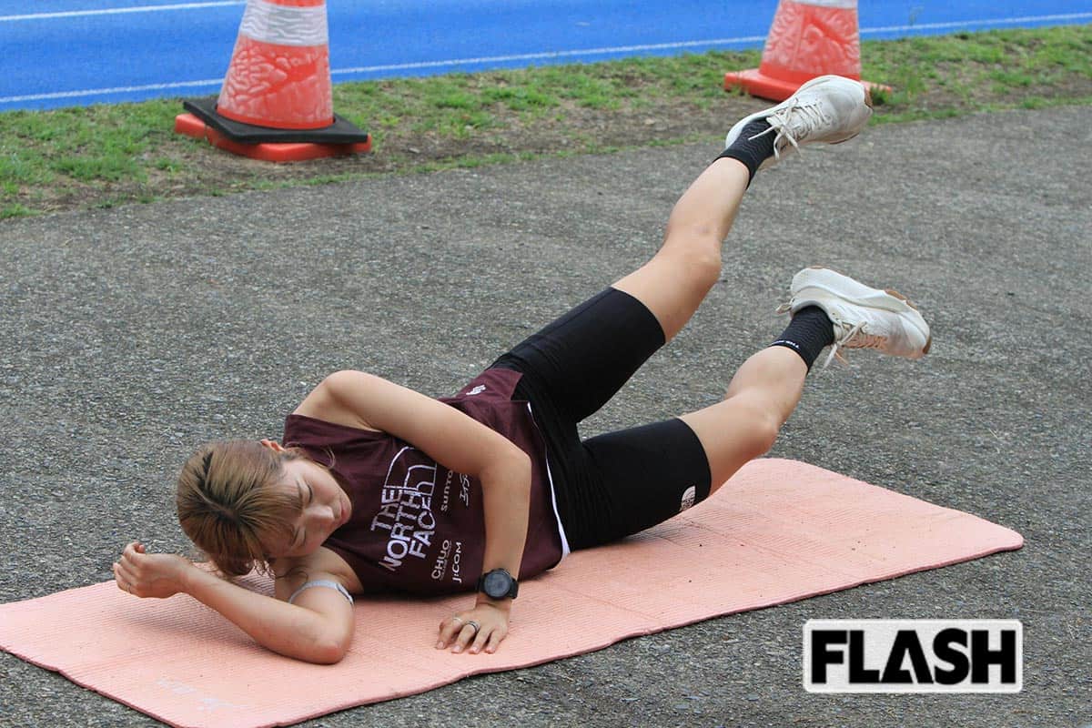 この日は、取材の後にトレーニングをおこなった上田(写真・金谷千治)