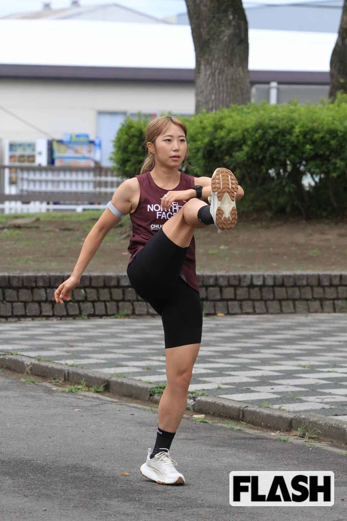 この日は、取材の後にトレーニングをおこなった上田(写真・金谷千治)
