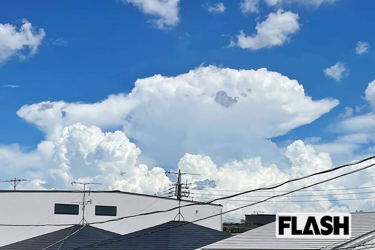 石原良純の「自慢の1枚」【モンスターかなとこ雲（1）】自宅ベランダから激写した「かなとこ雲」。加熱した金属を載せ作業する金床に似ているのが由来