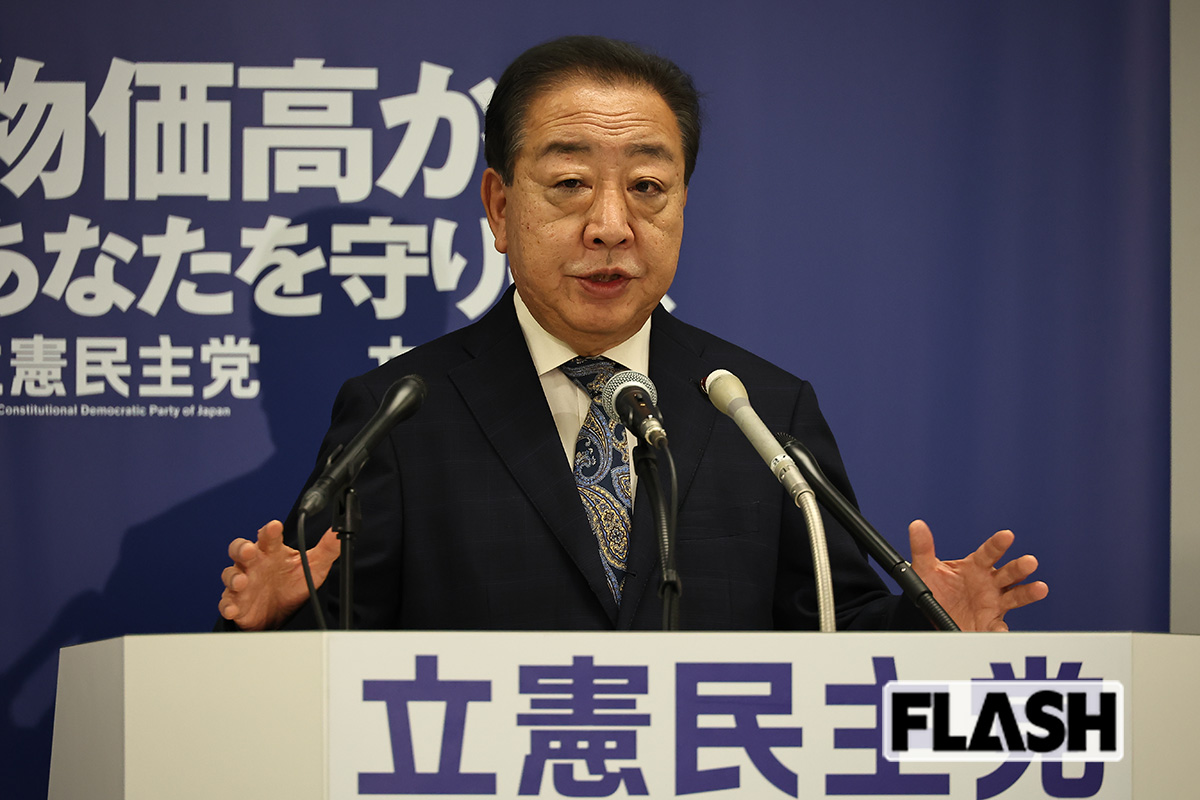 2025年9月5日、定例会見をおこなった立憲民主党の野田佳彦代表（写真・長谷川 新）