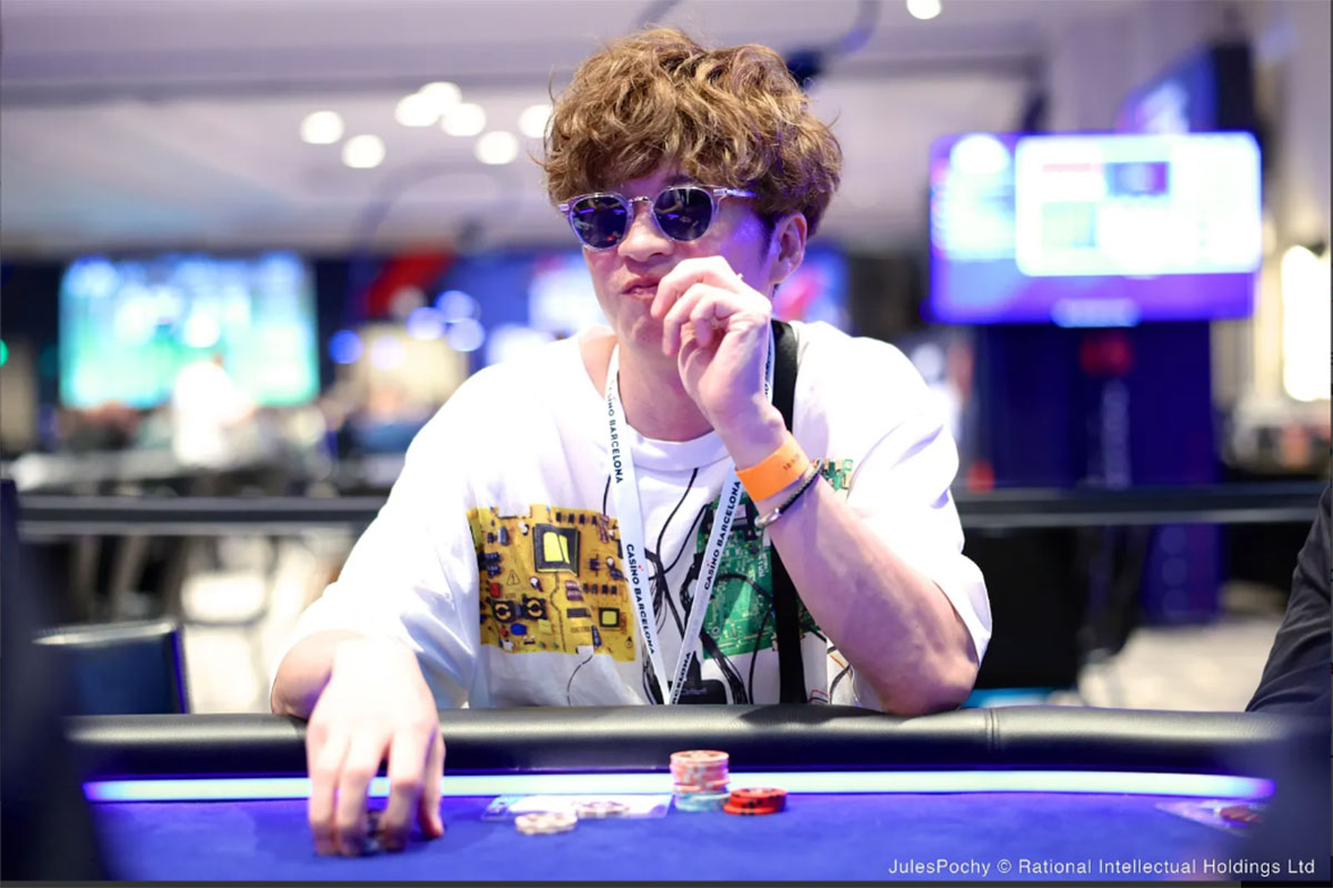 2025年8月、ポーカーの世界大会「EPT Barcelona」に出場していた田中圭（pokernewsのHPより）