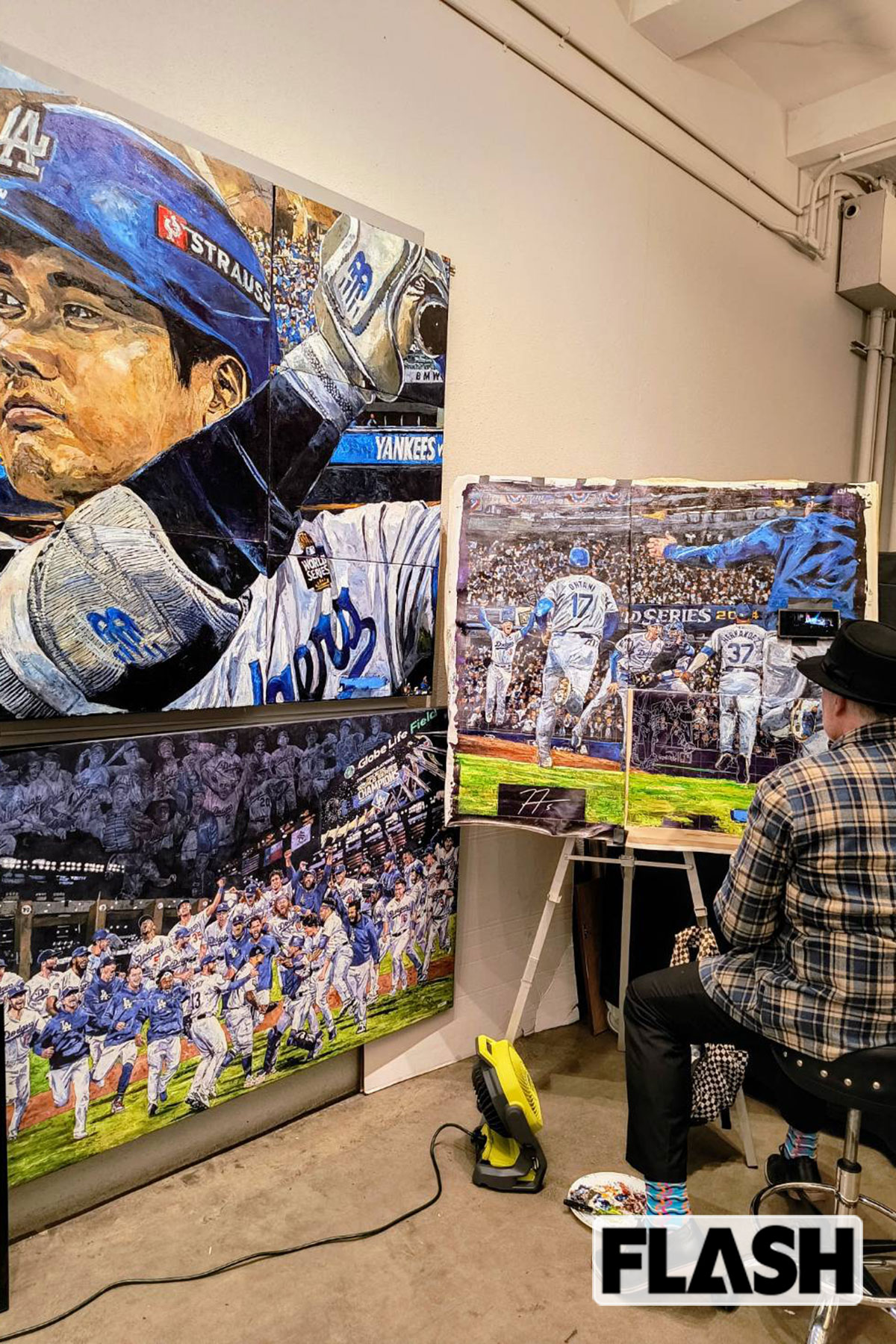スタジアム内のアートショップでも、人気は大谷。気に入ったものがあれば購入できる