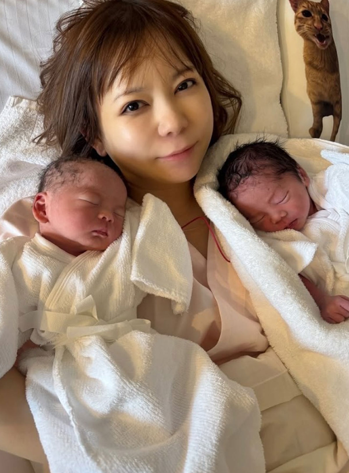 “母の顔” になったと指摘されている出産直後の中川翔子（写真・本人Instagramより）