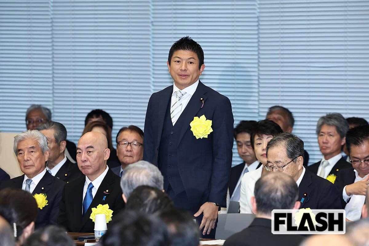 成年式を終えられた悠仁さまをお祝いする集いに出席した参政党の神谷宗幣代表（写真・長谷川 新）