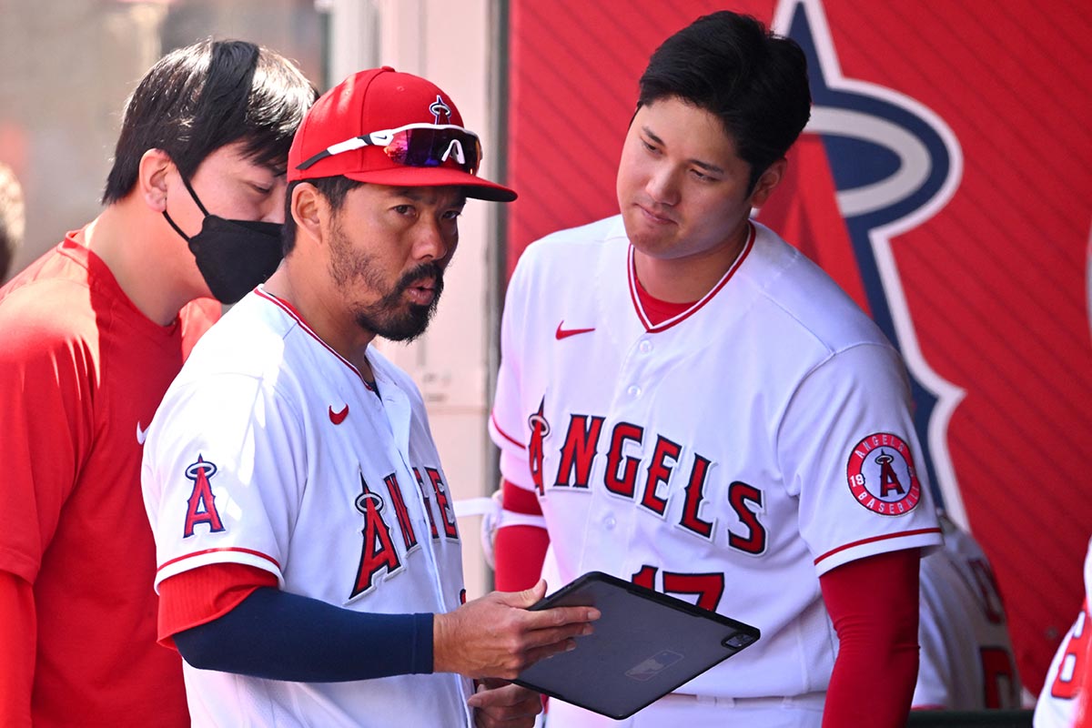 大谷翔平とバッテリーを組んでいた当時のカート・スズキ氏(2022年、写真:USA TODAY Sports/ロイター/アフロ)
