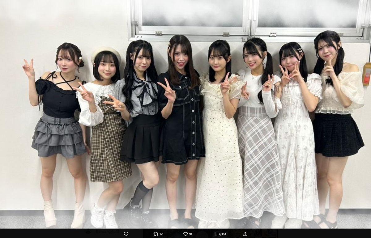 元NMB48の山田菜々がプロデュースするアイドルグループ「すべての瞬間は君だった。」(写真・公式Xより)