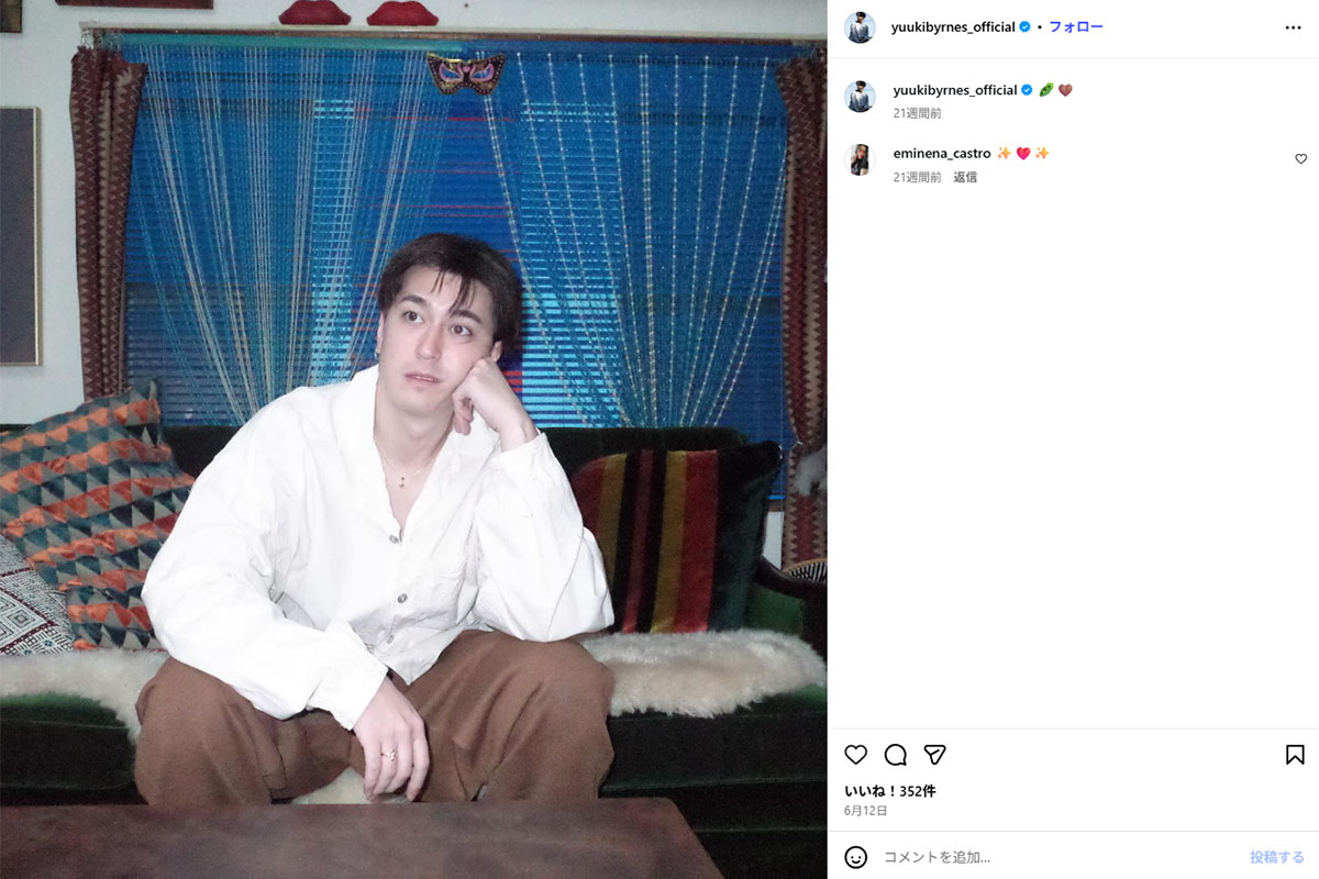 俳優のバーンズ勇気(yuukibyrnes_officialのInstagramより)