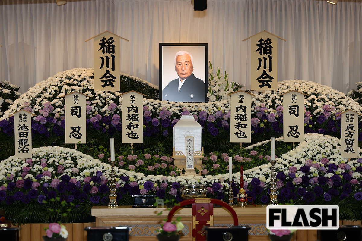 2025年5月15日、神奈川県横浜市内の稲川会館で、指定暴力団・稲川会の清田次郎総裁の会葬がおこなわれた（写真・吉田 豊）