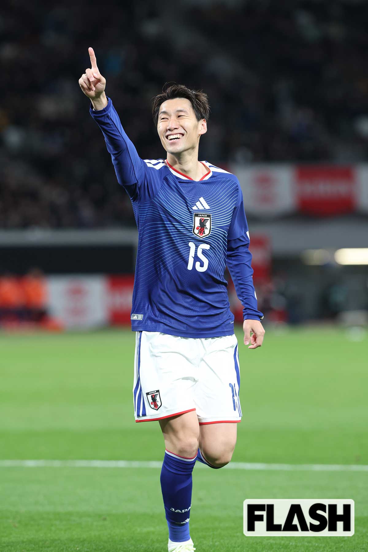 2025年11月18日、ボリビア戦で先制点をあげた鎌田大地（写真・桑原 靖）