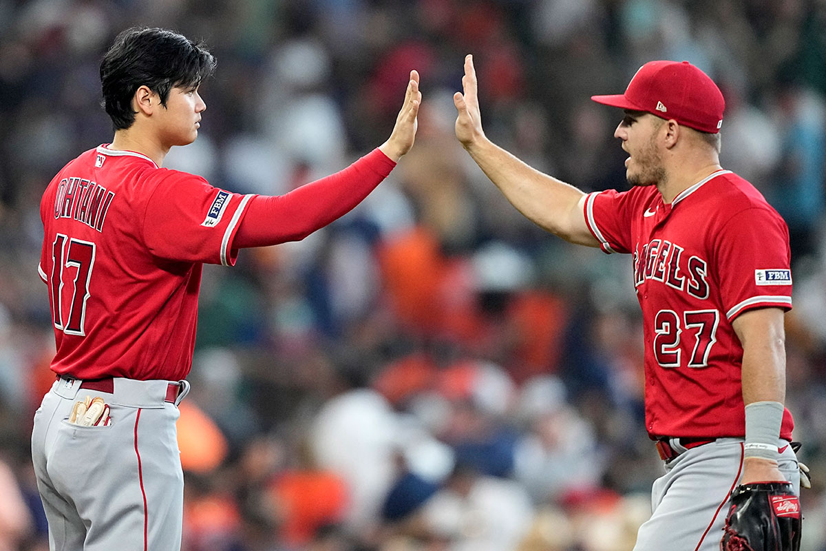 エンゼルス時代、大谷翔平とチームメイトだったマイク・トラウト（写真・アフロ）