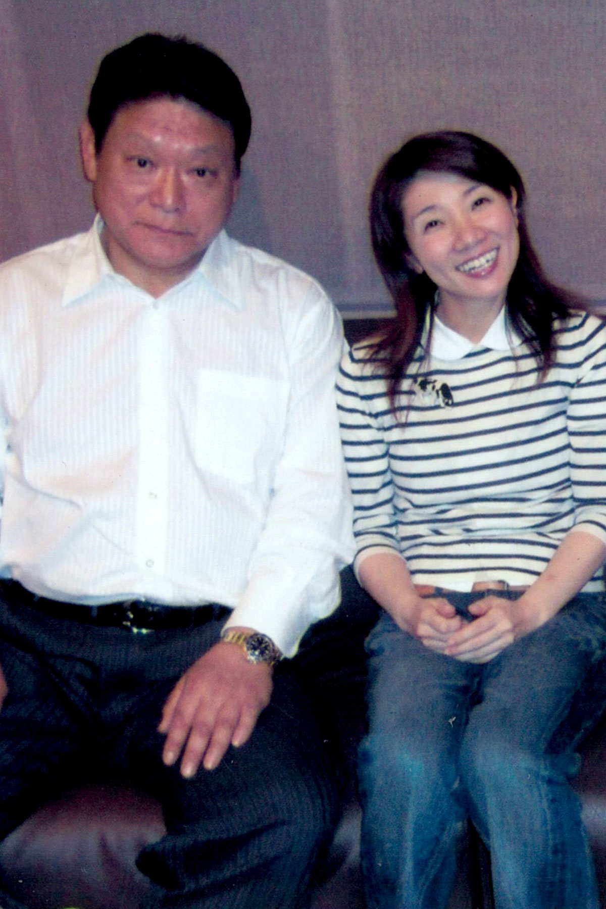 スタジオでの増位山太志郎さんと松居直美