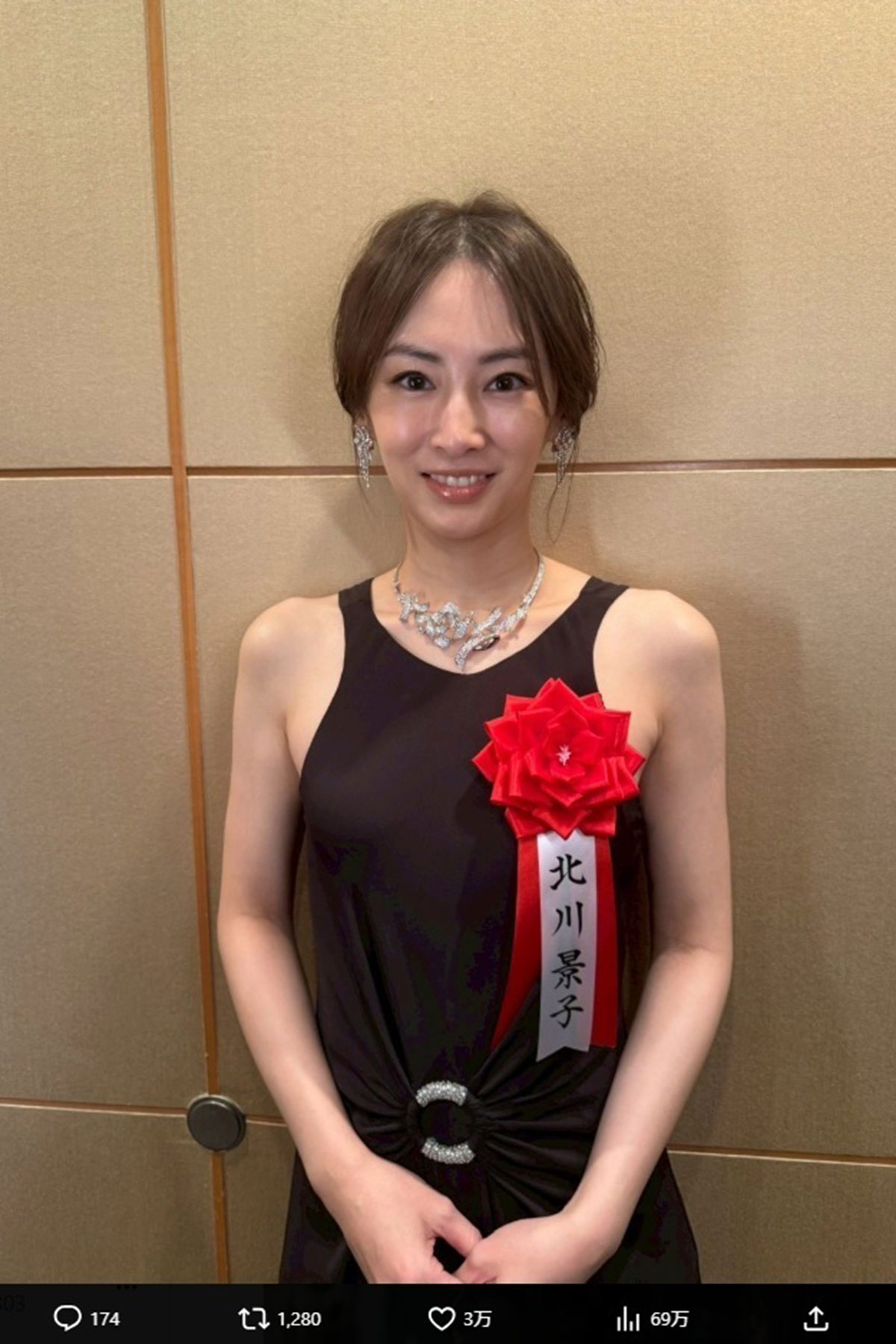 一部ファンから「やせすぎ」と指摘された北川景子。本人は役柄のためと明かしている（写真・『北川景子/ Keiko Kitagawa』のX「@KKeiko_official」より）