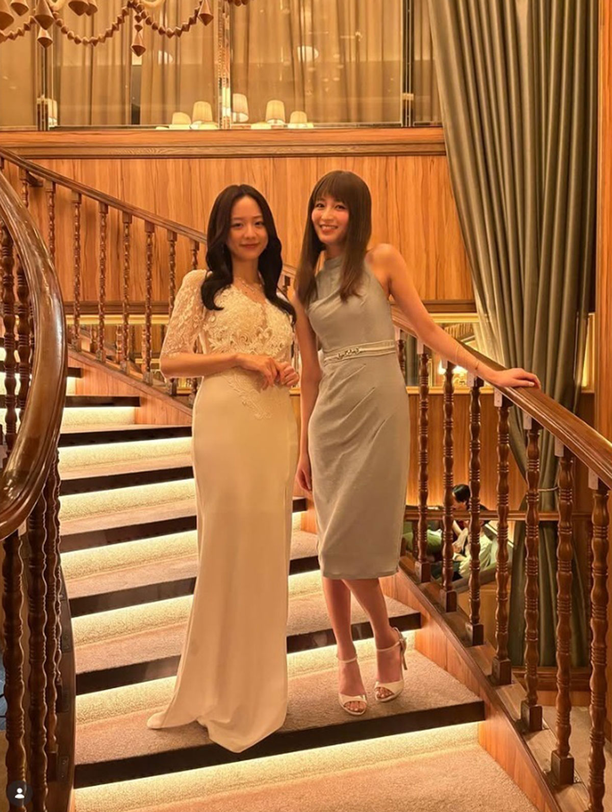 『プロフェッショナル 〜保険調査員・天音蓮〜』（フジテレビ系）に出演した森香澄。岡崎紗絵とのツーショットが話題を呼んでいる（写真・番組Instagramより）