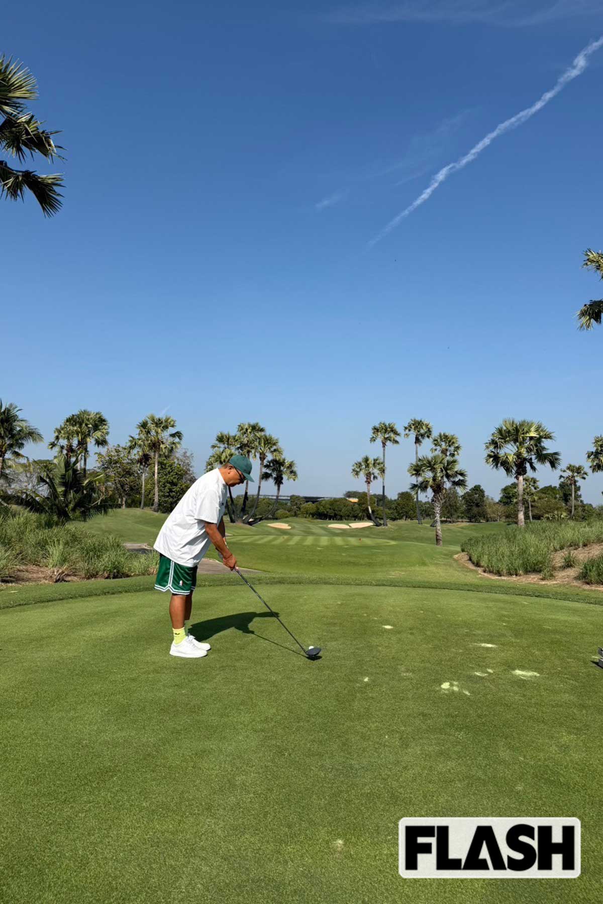 タイに来て1カ月め、カフェバーのお客さんとタイのゴルフ場でプレー。ドライバーは240ヤード飛ぶという