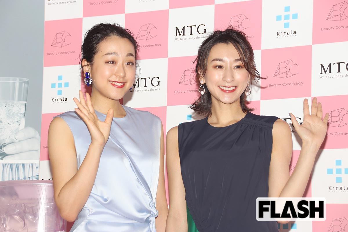 ＜3位＞浅田姉妹、2019年、健康家電メーカー「MTG」の美容施設のイベントに登場した浅田舞（右）、真央姉妹