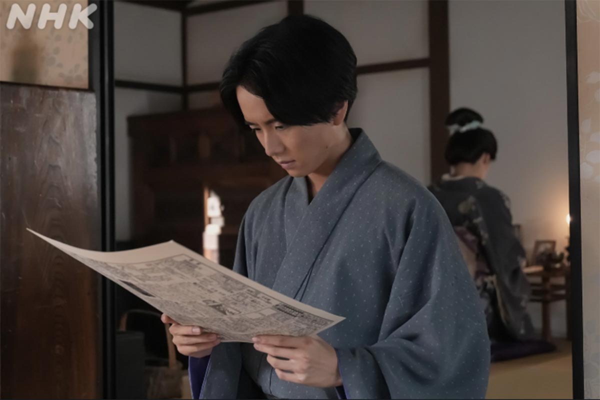 板垣李光人演じる三之丞は日焼けしたようにも見え、視聴者から「働き始いてる?」と注目された（画像・『朝ドラ「ばけばけ」公式　放送中』のInstagram「asadora_bk_nhk」より）