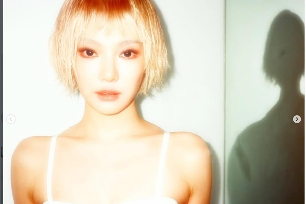 金髪のボブに変身したaespaニンニン。現在はワールドツアーで多忙のようだ（写真・本人Instagramより）