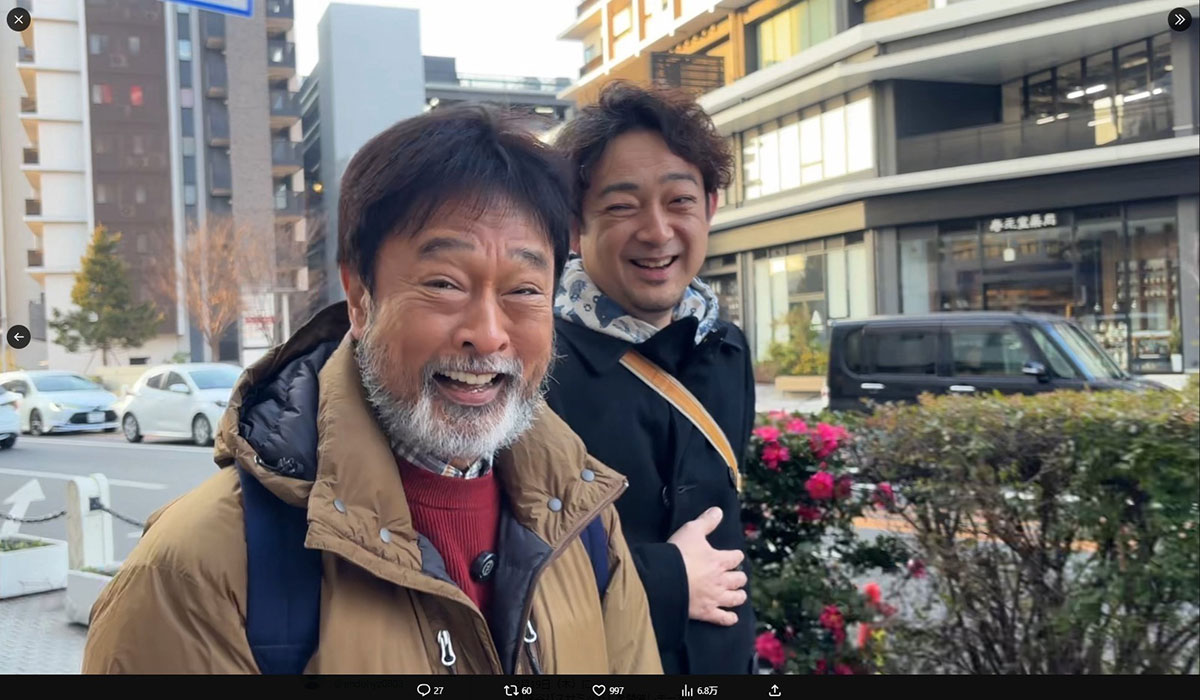 白いヒゲを蓄えた太川陽介。元アイドルらしい爽やかさとは真逆の衝撃的な姿だ（写真・本人のXより）