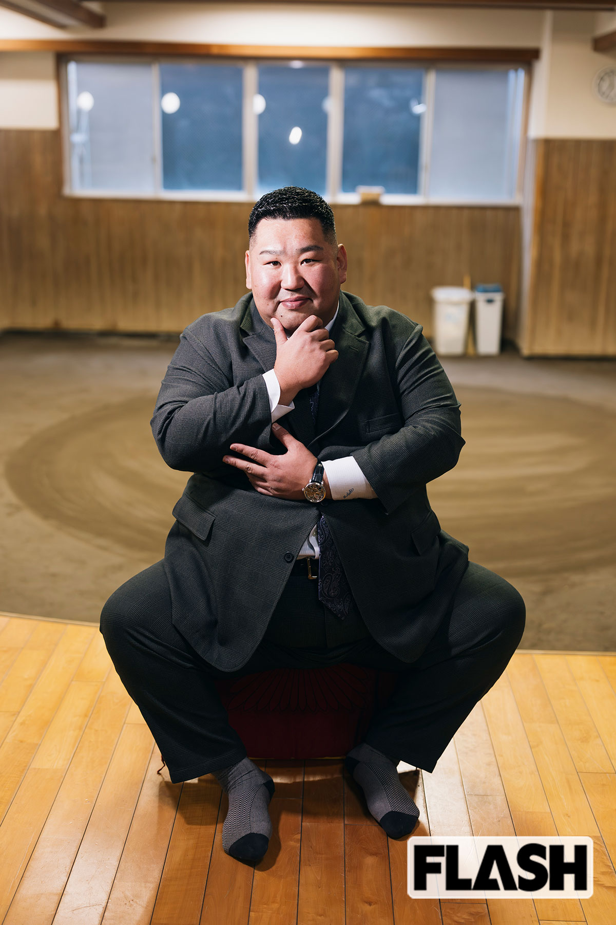 「印象に残っているインタビューは、阪神の星野仙一監督が2003年のリーグ優勝のときに語った『あ～しんどかった』。それを最初に言うんだ、すごい、と思いましたね」と千田川親方（元幕内力士・徳勝龍）（写真・木村哲夫）