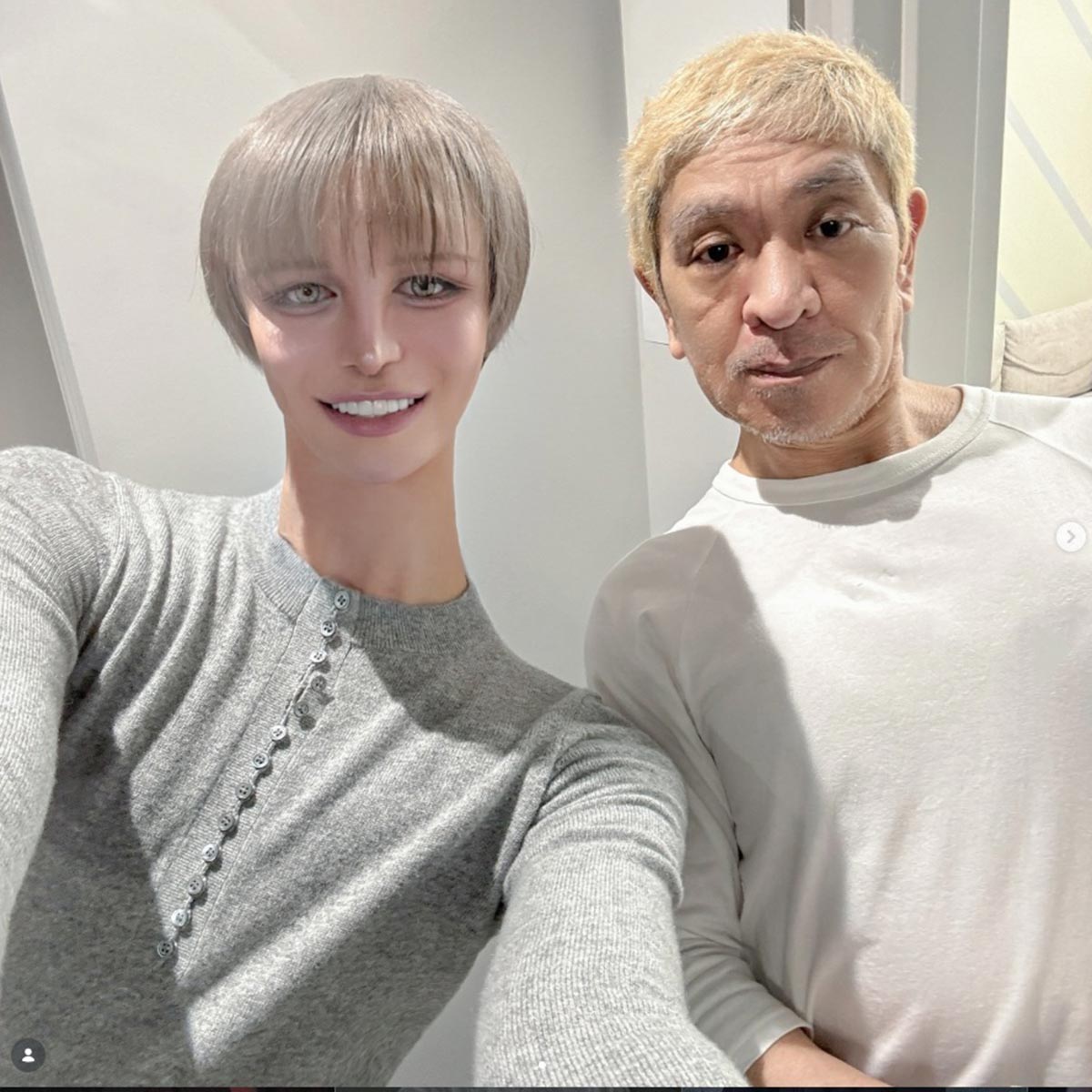 MattのSNSに登場した松本人志。独特な加工のせいか、いつもと雰囲気が違っている（写真・MattのInstagramより）