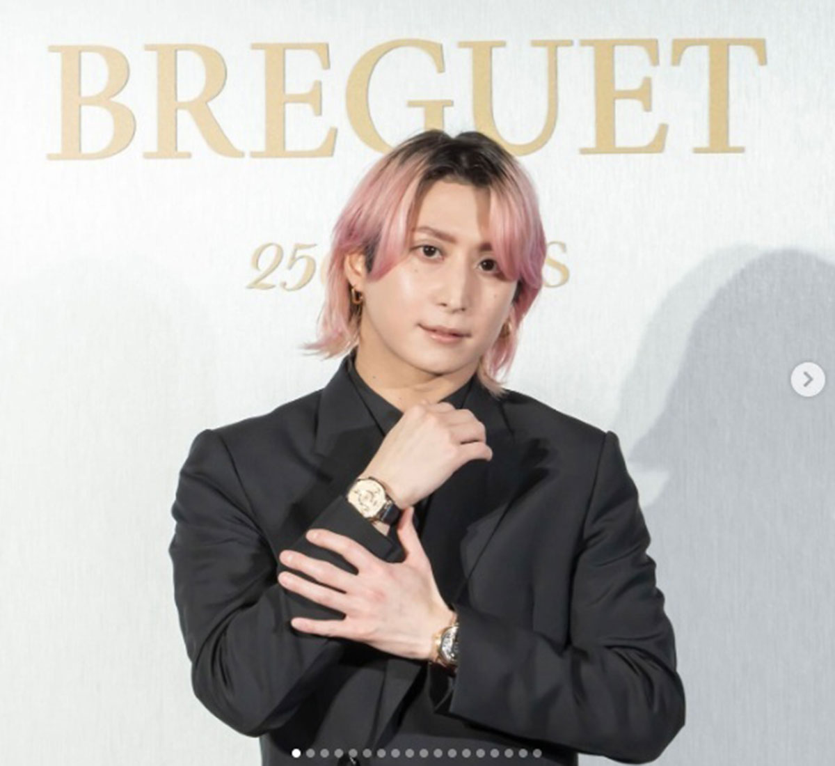 ブレゲの新作発表会に出席した佐久間大介。ここでも高級時計への愛を爆発させていた（写真・本人Instagramより）