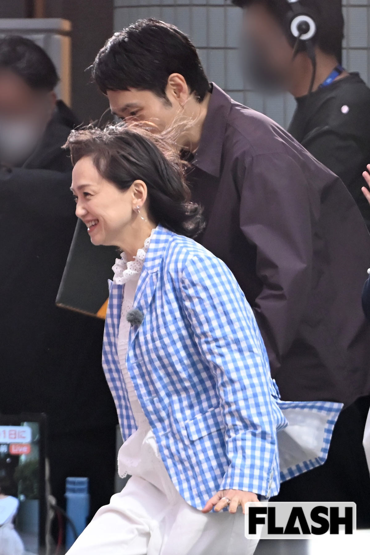 『Nスタ』に出演する松山ケンイチと永作博美