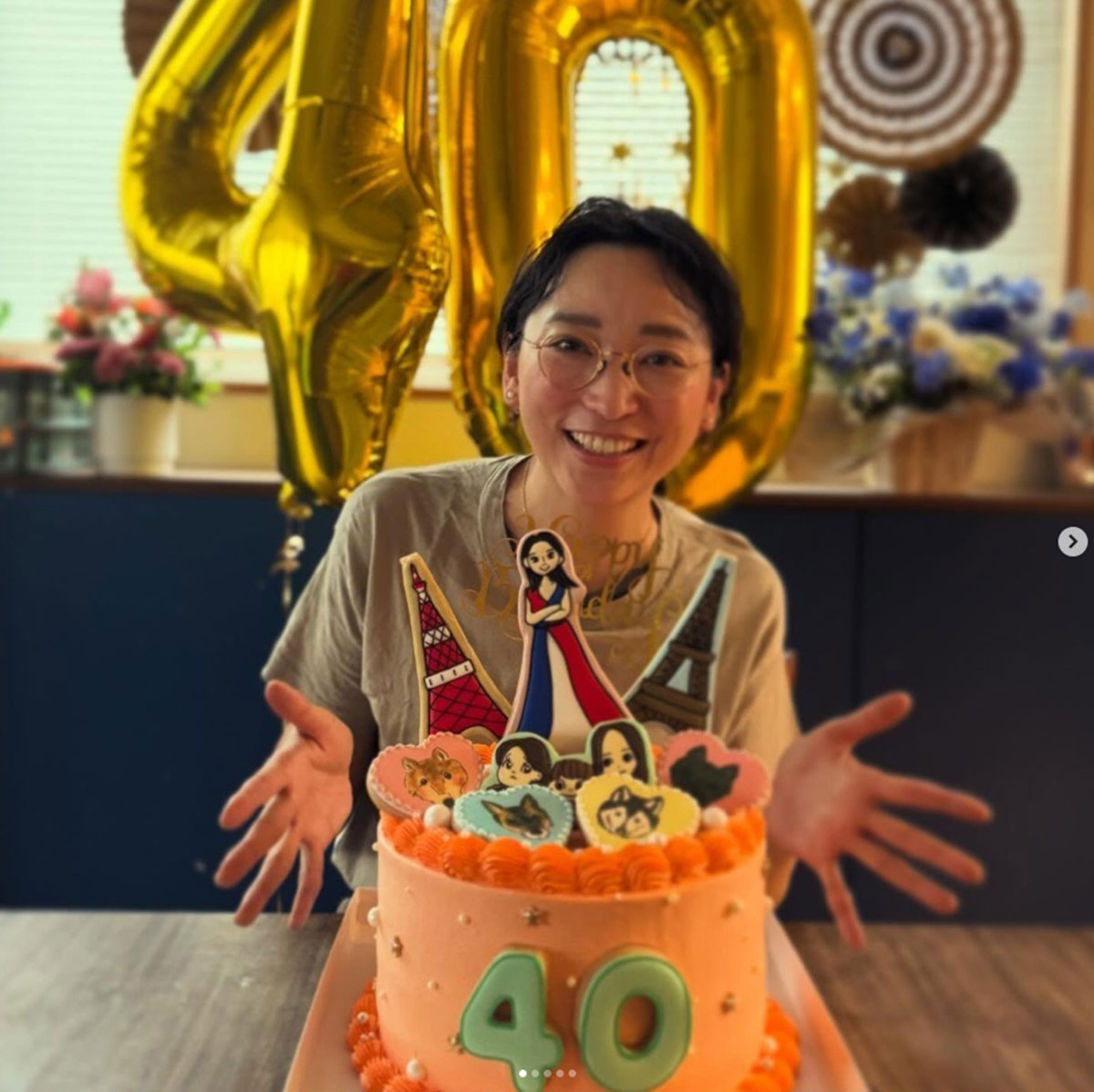 杏が公開した40歳を祝うバースデーパーティー。その飾らない魅力に称賛の声が寄せられている（写真・本人Instagramより）