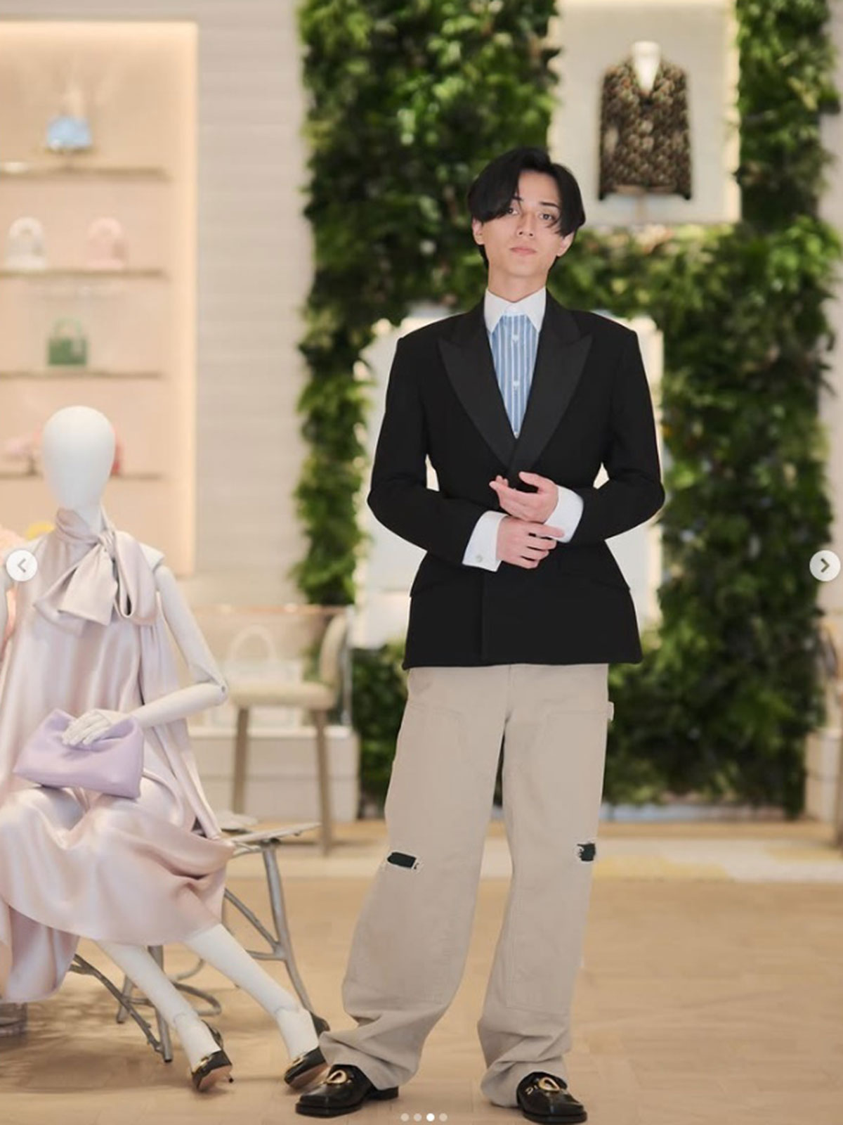 全身ディオールコーデを披露した永瀬廉。ファンから絶賛の声があがっている（写真・本人Instagramより）