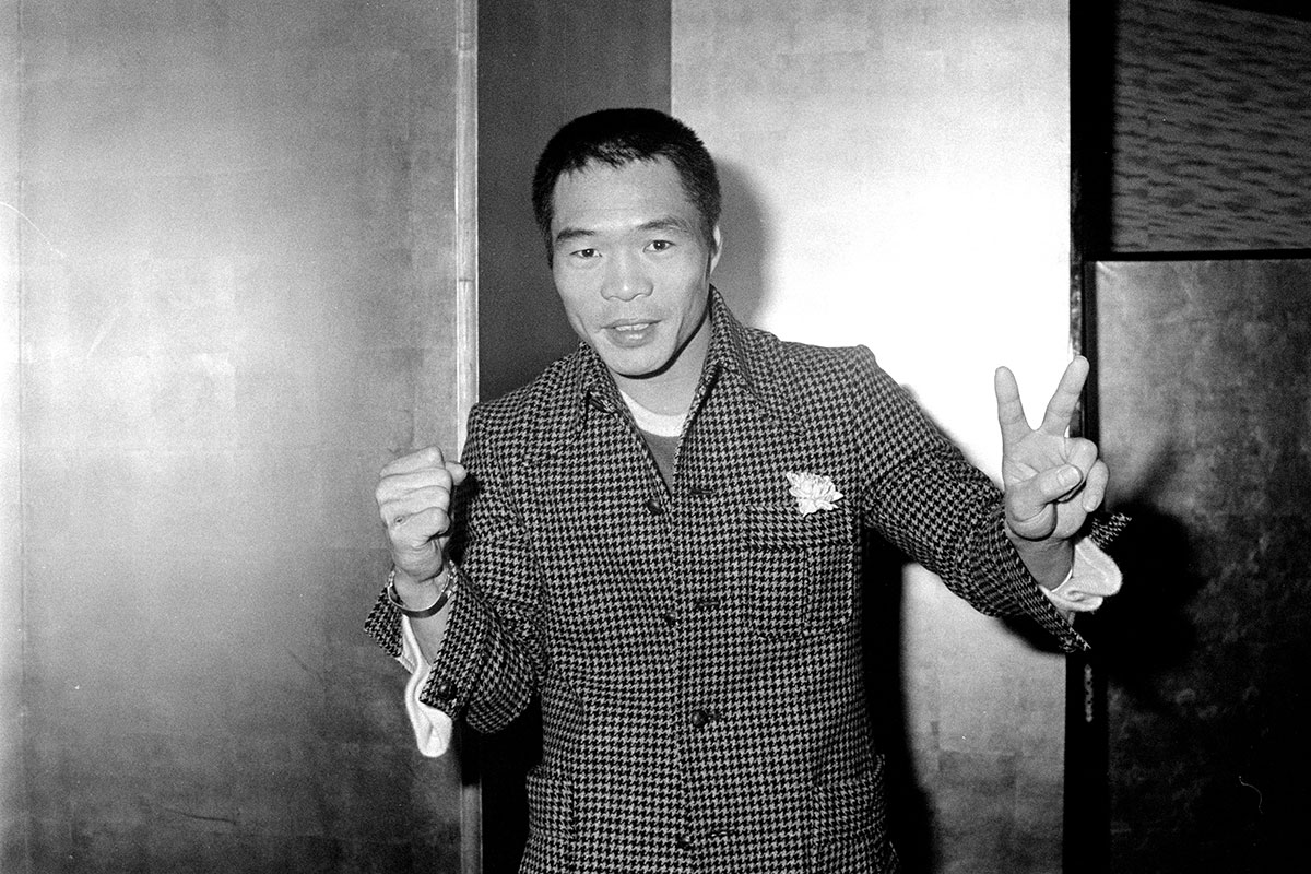 1974年11月、WBC世界ライト級王者だった当時のガッツ石松さん（写真・時事通信）