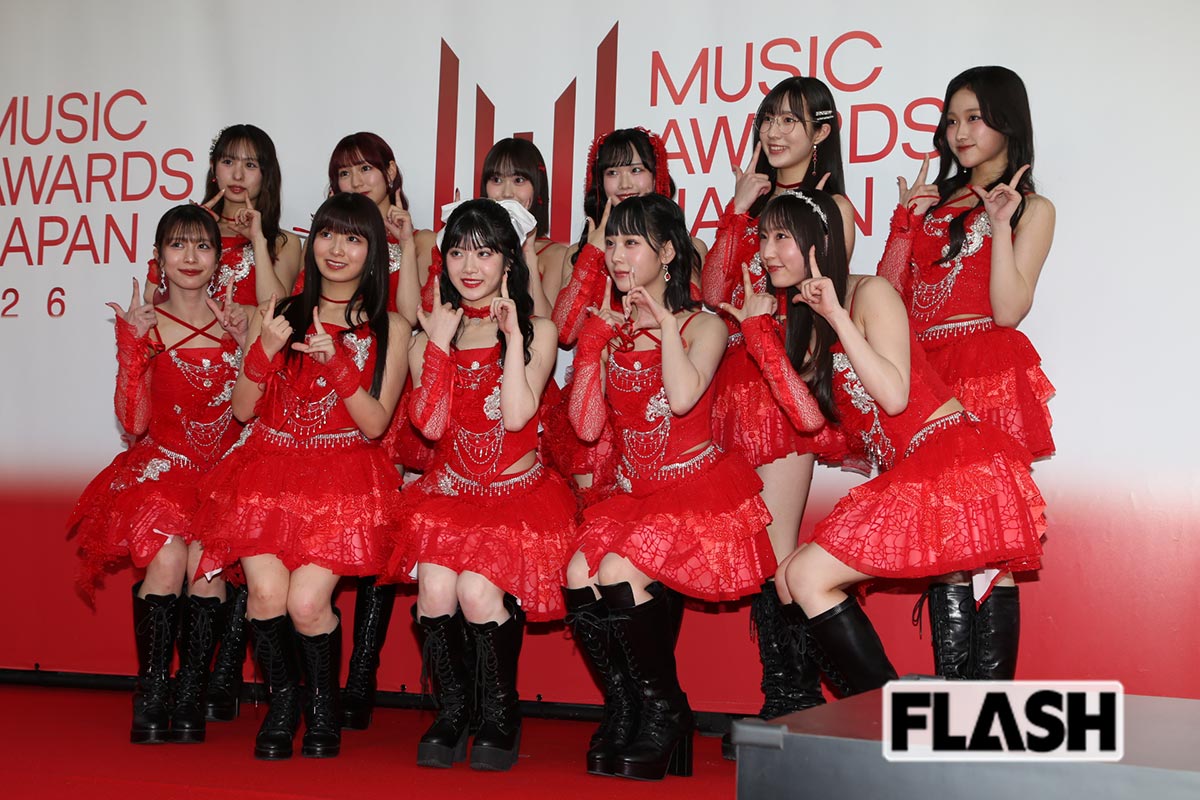 2026年6月13日、『MUSIC AWARDS JAPAN 2026』の授賞式に出席したJuice＝Juice（写真・金谷千治）
