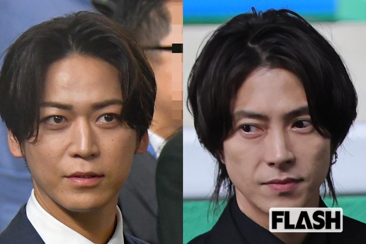 「修二と彰」として登場した亀梨和也（左）と山下智久に会場は大歓声に包まれた