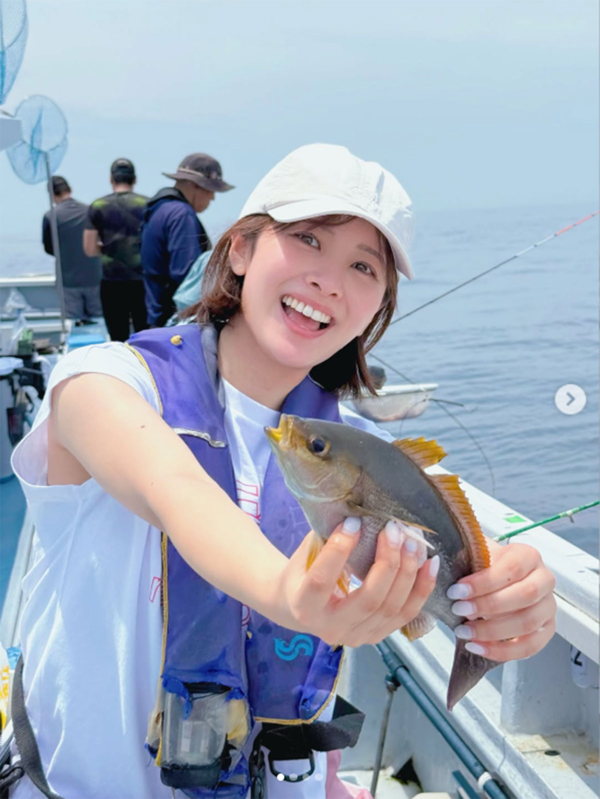 日テレのアナウンス部で釣りに行ったことを報告した河出アナ（画像・『河出奈都美/日本テレビアナウンサー』のInstagram「kawade_natsumi」より）