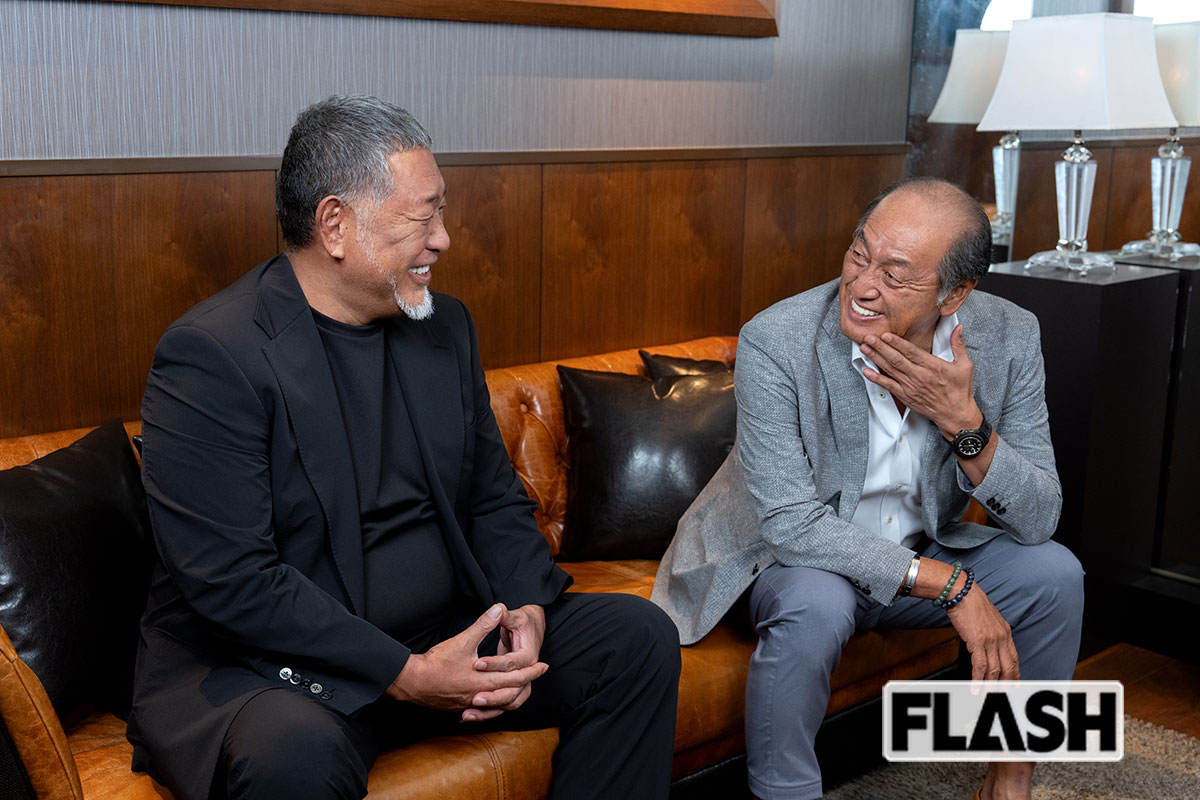 「ナベさんとは本当に相性がよかった」と清原和博。渡辺久信との12年ぶりの再会に、話は尽きない（写真・福田ヨシツグ）