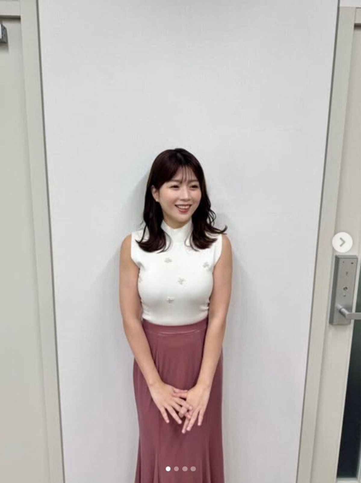 2026年8月10日、最近の仕事の衣装を投稿したテレビ朝日の田中萌アナ(画像・『田中萌(テレビ朝日アナウンサー)』のInstagram「@moetanaka_ex」より)