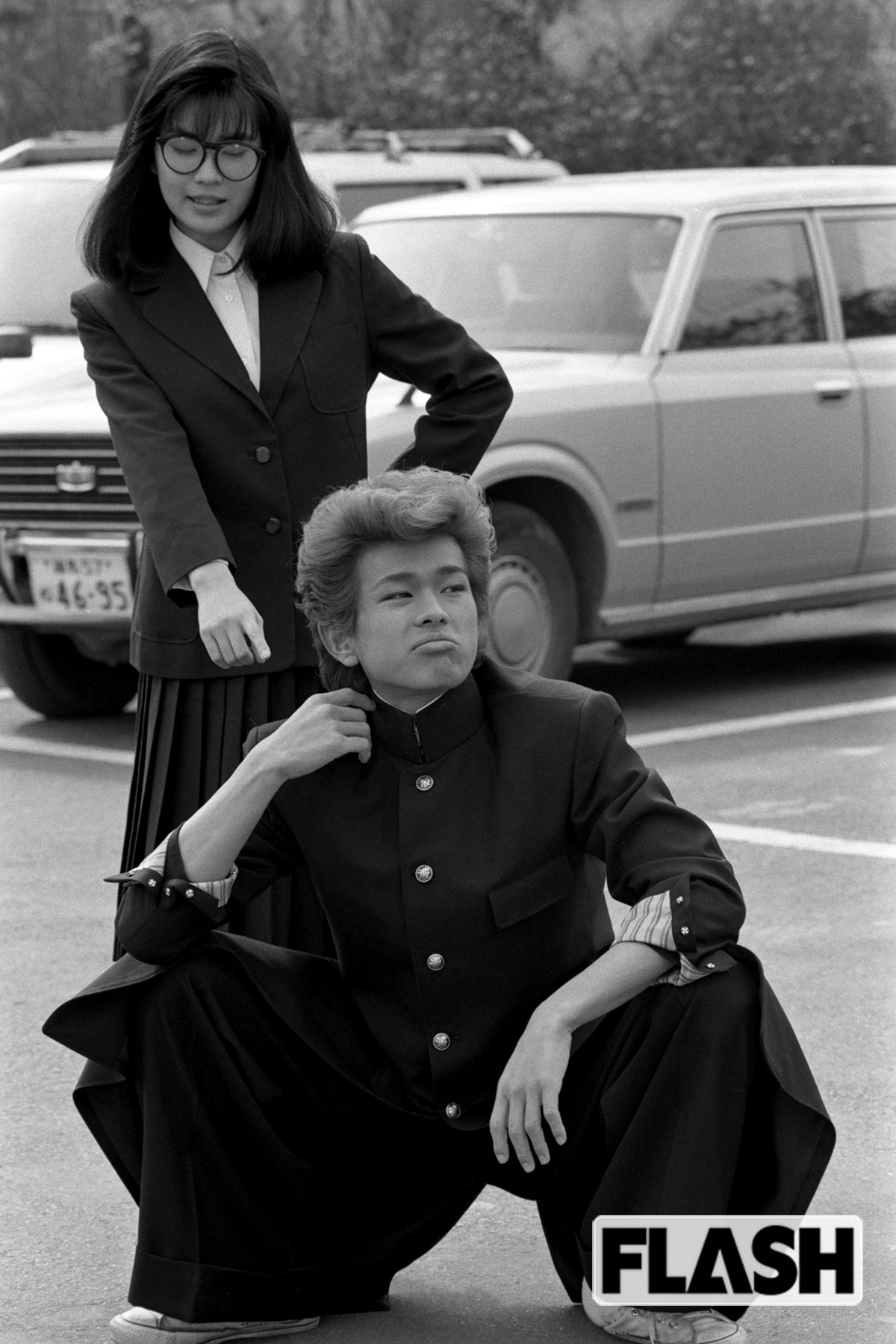 1987年の映画『湘南爆走族』で初主演した江口洋介は長ラン・ドカン姿だった（写真・福田ヨシツグ）