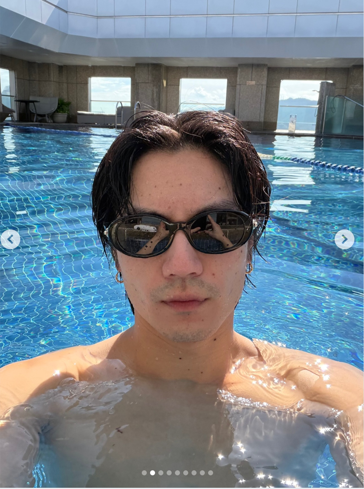 肉体改造に励む松田元太。プールでのトレーニングの様子も公開した（写真・本人Instagramより）