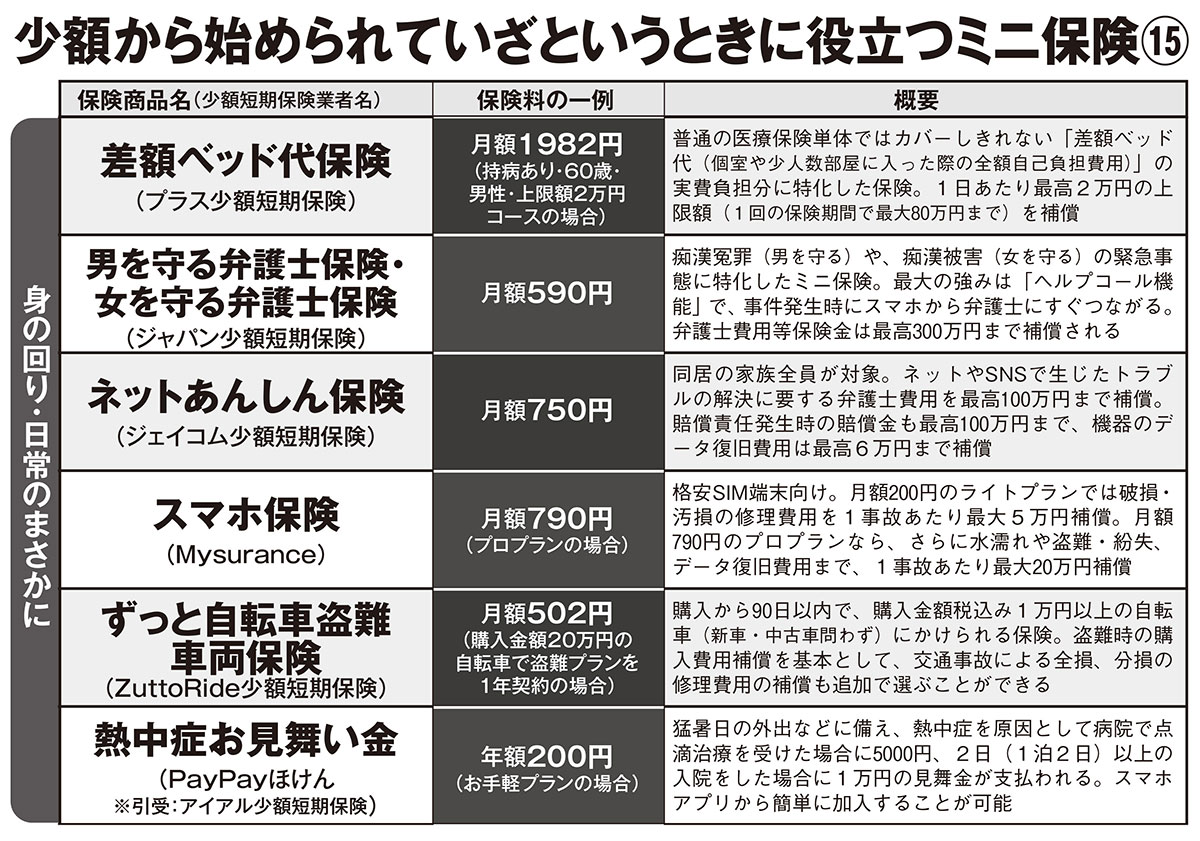 【身の回り・日常のまさかに】少額から始められていざというときに役立つミニ保険