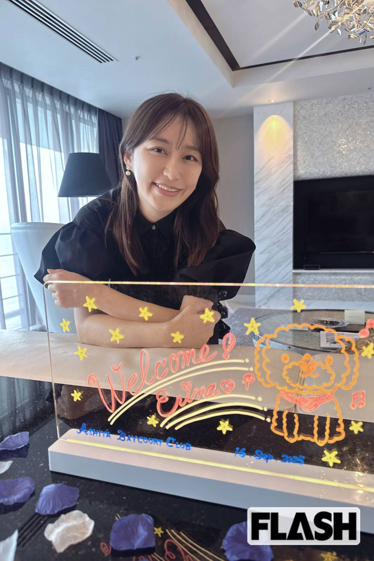 「芦屋ベイコート倶楽部」を取材する枡田絵理奈