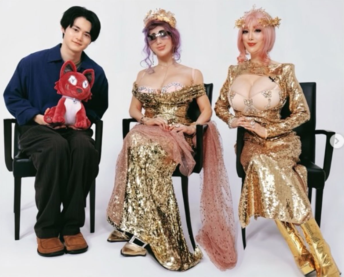 鈴鹿央士（左）との対談に臨んだ叶姉妹（画像・『叶姉妹 kanosisters』のInstagram「kano_sisters007」より）