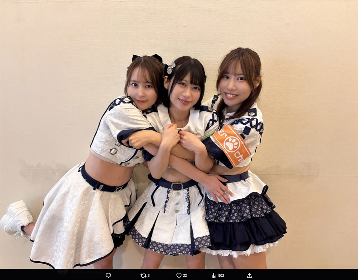 緒方日菜が解雇後、3人のみとなったアイドルグループ「wonder channel」（写真・グループのX《＠_wonderchannel》より）