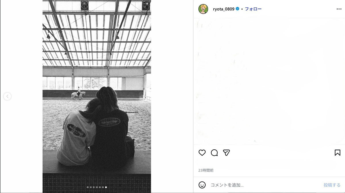 2026年10月10日、タレントの紗栄子との交際を報告したロックバンド「ONE OK ROCK」のベーシストのRyota（@ryota_0809のInstagramより）